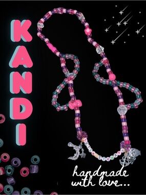 premium rave kandi necklace + charms